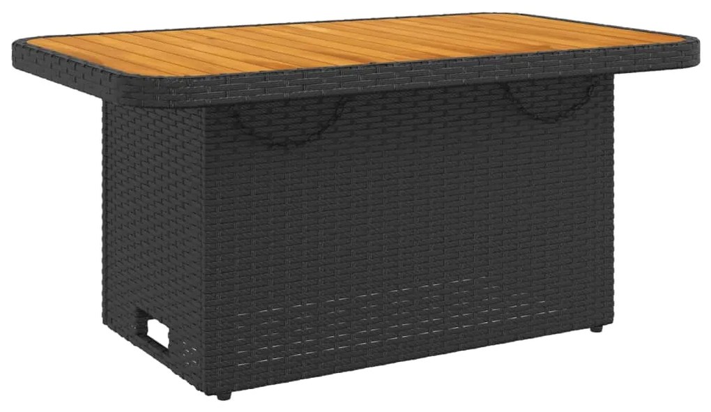 4 pcs conjunto de jardim p/ jardim c/ almofadões vime PE preto