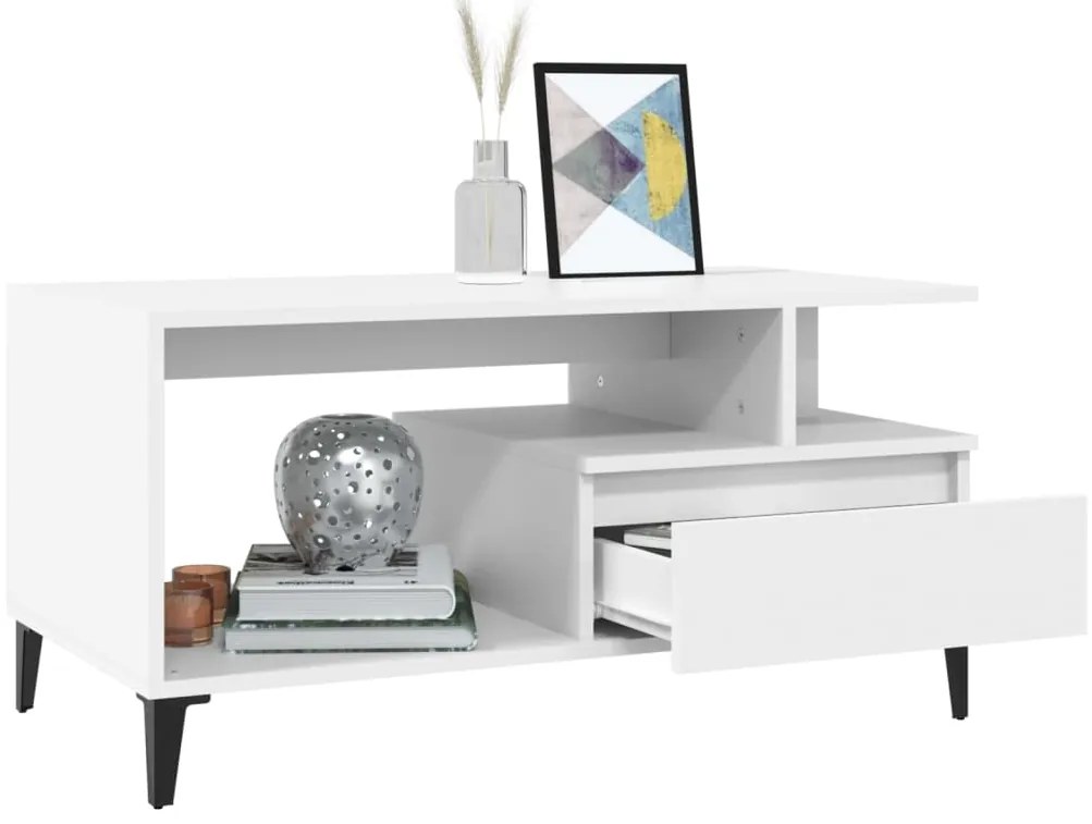 Mesa de centro 90x49x45 cm derivados de madeira branco