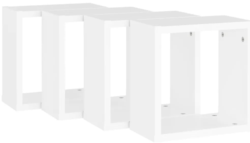 Prateleiras de parede em forma de cubo 4 pcs 30x15x30cm branco