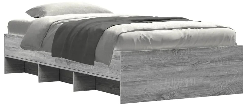 Estrutura cama 90x190 cm derivados de madeira cinzento sonoma