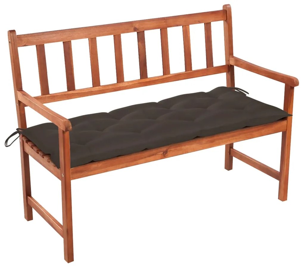vidaXL Banco de jardim c/ almofadão 120 cm madeira acácia maciça