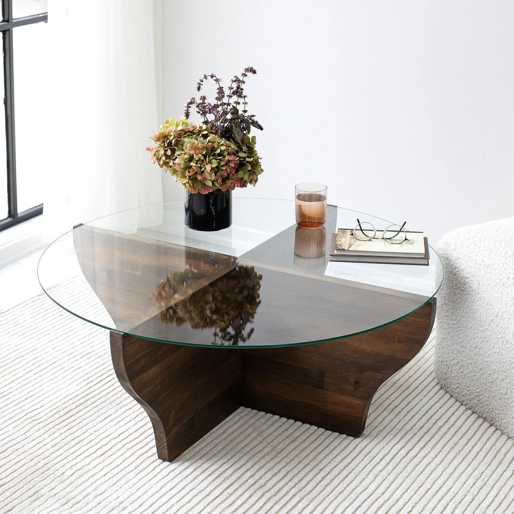 Mesa de Café Amphora – Nogueira – 92x35x92 cm