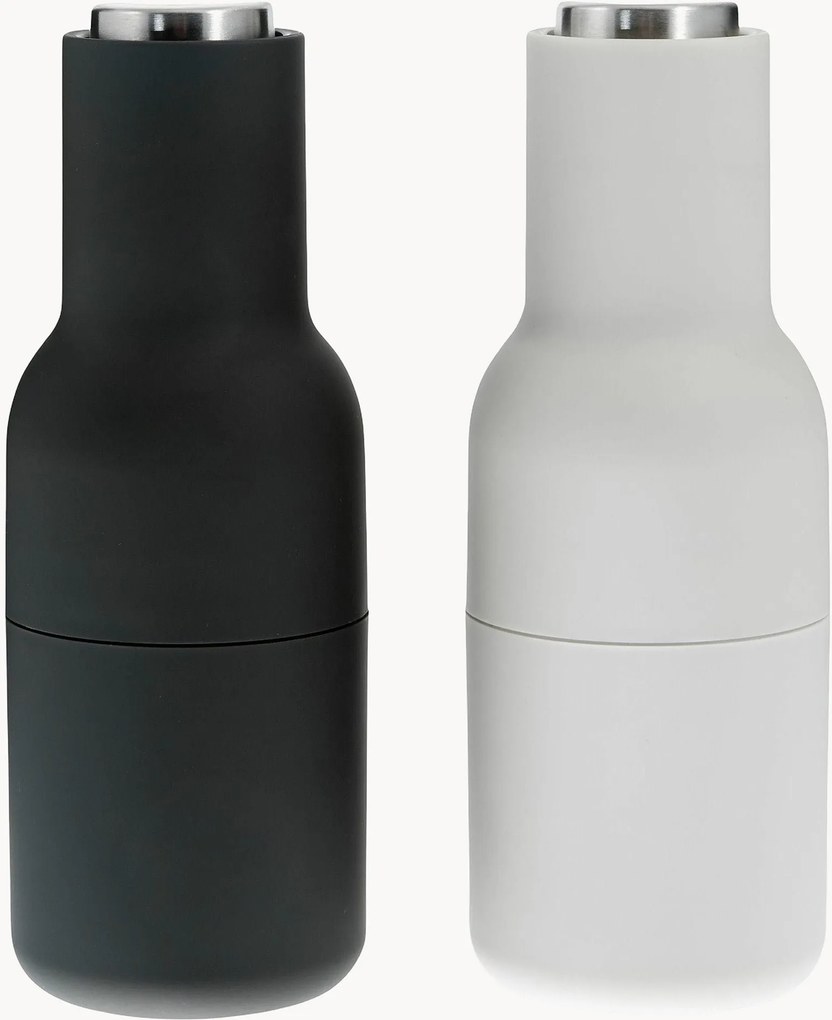 Moinhos de sal e pimenta com tampas em aço inoxidável Bottle Grinders, conjunto de 2