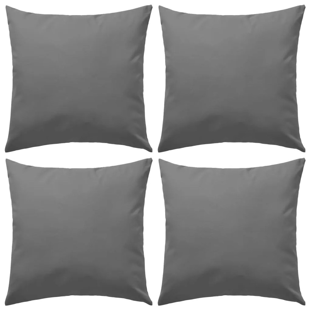 vidaXL Almofadas para exterior 4 pcs 45x45 cm cinzento