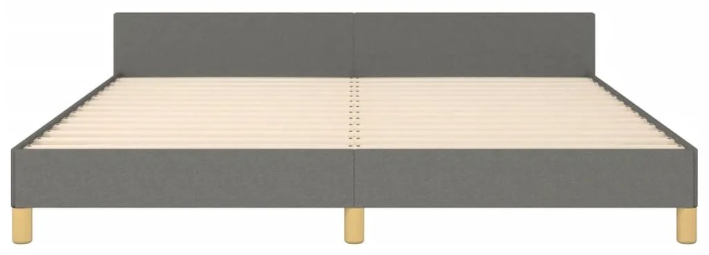 Estrutura de cama sem colchão 160x200 cm tecido cinzento-escuro