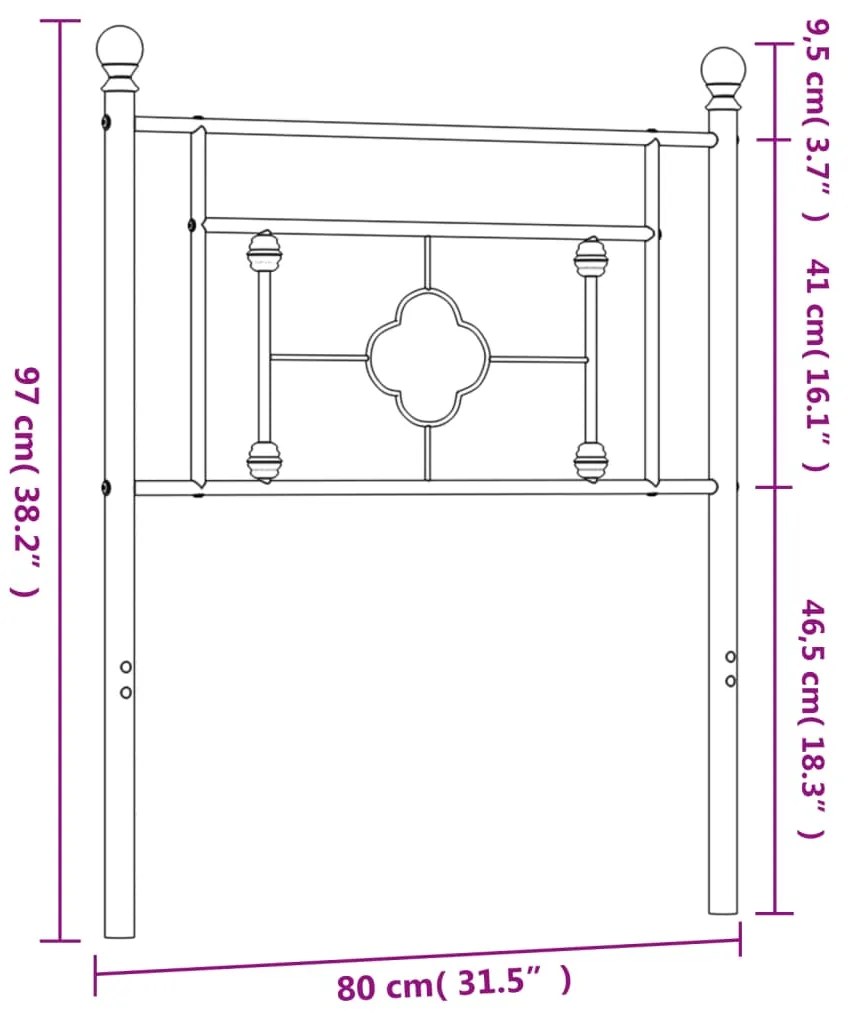 Cabeceira de cama 75 cm metal branco