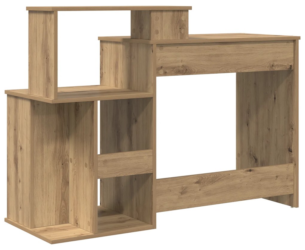 mesa com Armazenamento Carvalho Artesanal 120.5x44x88.5 cm Madeira Der