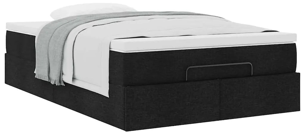 moldura de cama síriaXL otomana com colchão preto tecido