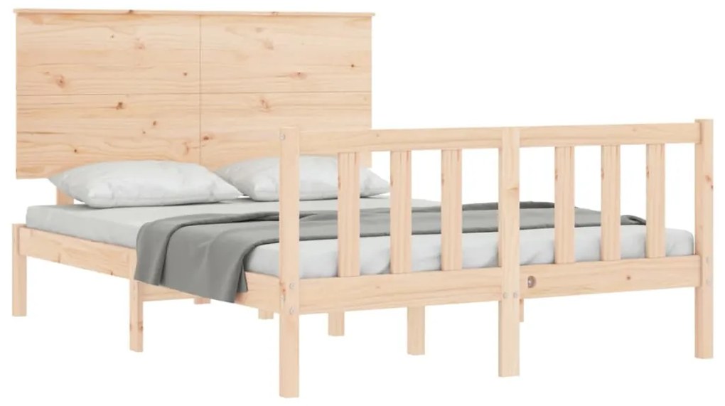 Cama sem colchão 140x190 cm madeira de pinho maciça