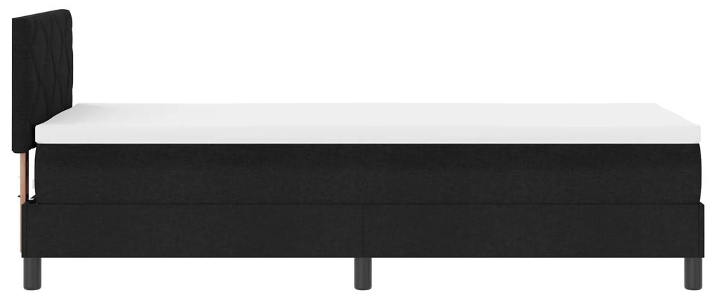 Cama Box Spring com Colchão Preta 80x200 cm Tecido