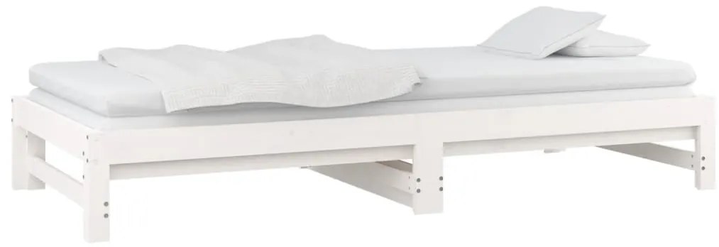 Estrutura sofá-cama de puxar 2x(90x190) cm pinho maciço branco