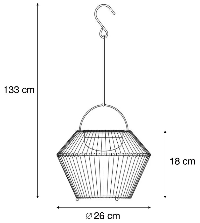 Candeeiro de mesa boémio cinzento com LED regulável em 3 níveis IP54 recarregável por energia solar - Duco Boêmio