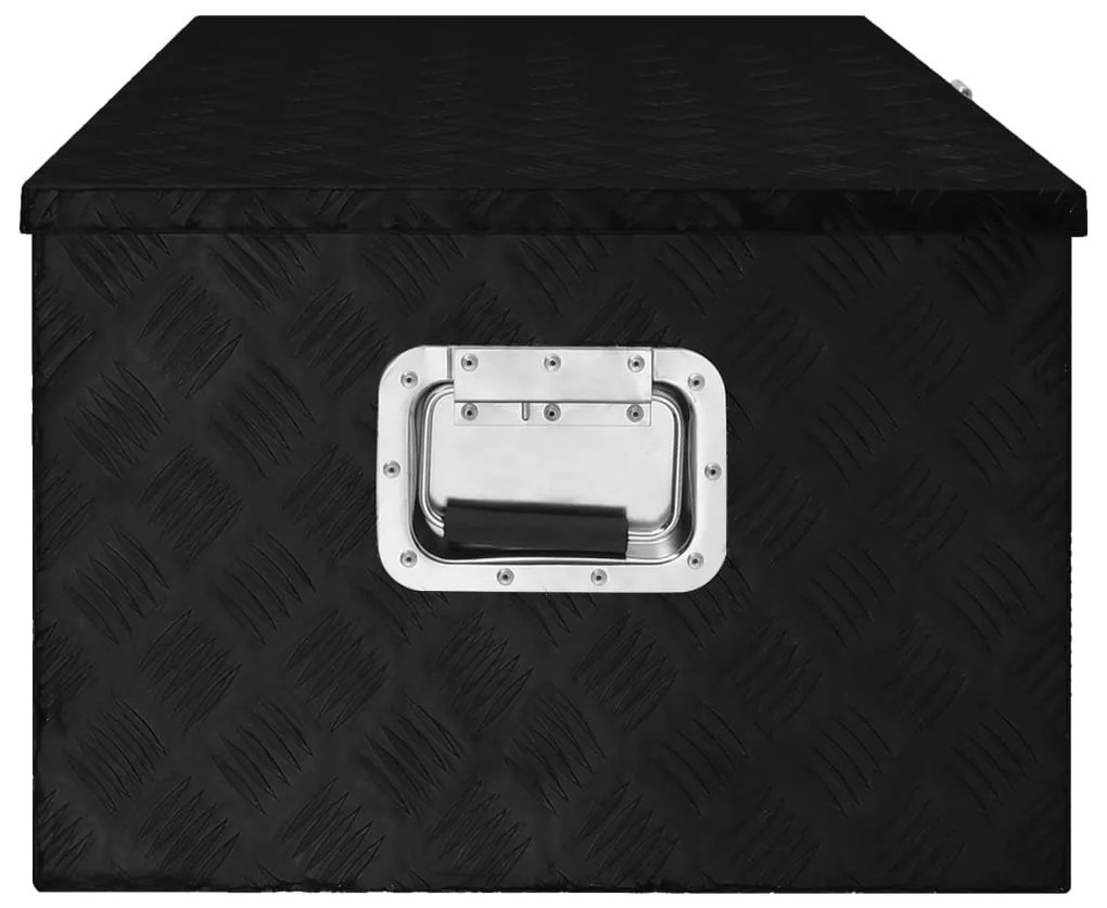Caixa de arrumação 100x55x37 cm alumínio preto