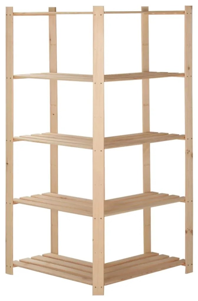 Unidade arrumação canto c/ 5 prateleiras 82,5x82,5x170 cm pinho
