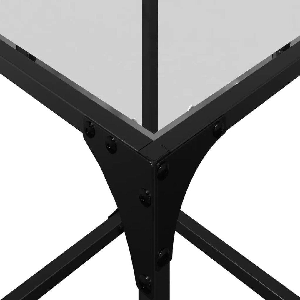 Mesas de centro c/ topo vidro transparente 2 pcs 30x30x40cm aço
