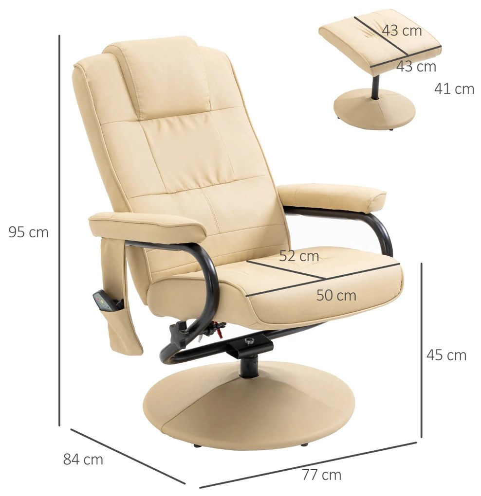 Poltrona Hion com 10 Pontos de Massagens Reclinável - Design Nórdico