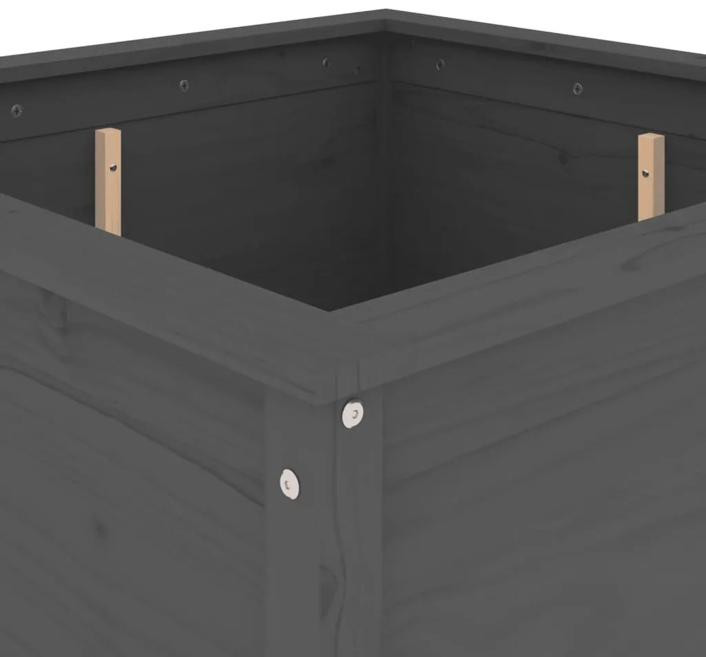 Vaso/floreira de jardim 82,5x82,5x78 cm pinho maciço cinzento