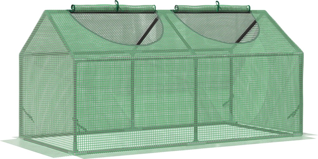 Outsunny Estufa 119x60x60cm Estufa de Jardim com 2 Janelas Enroláveis para Cultivo de Plantas Verduras Flores Verde Translúcido | Aosom Portugal