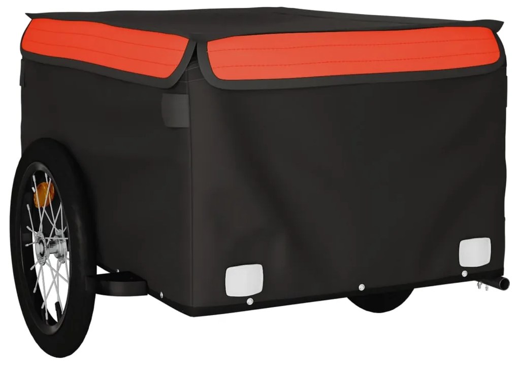 Reboque para bicicleta 45 kg ferro preto e laranja