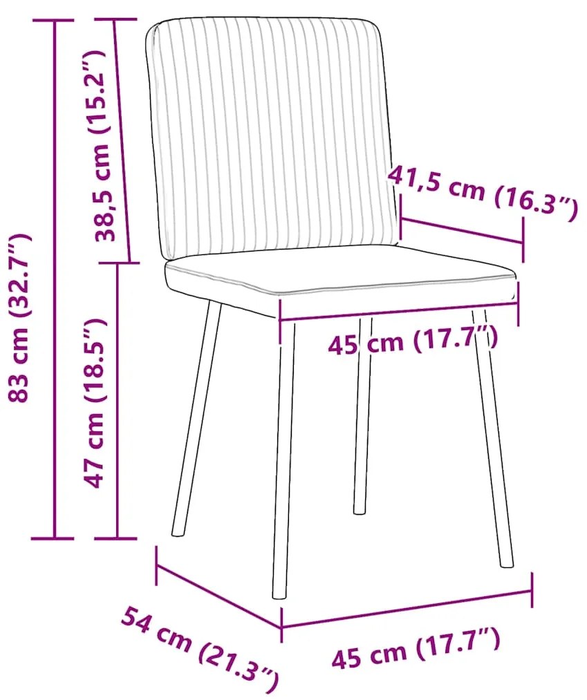 Cadeiras de jantar 2 pcs veludo rosa