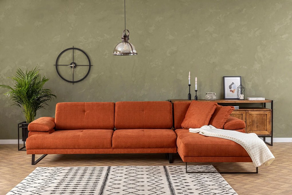 Sofá de Canto Mustang – Laranja – 274 x 174 cm
