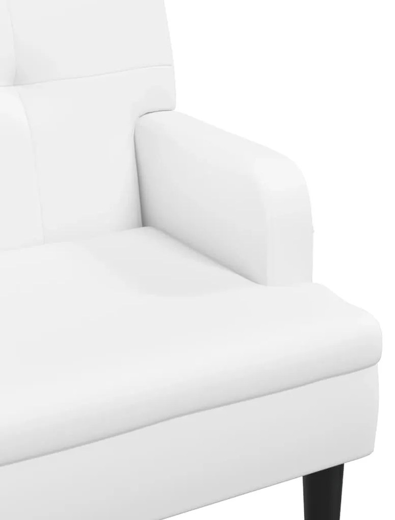 Banco com encosto 112x65,5x75 cm couro artificial branco