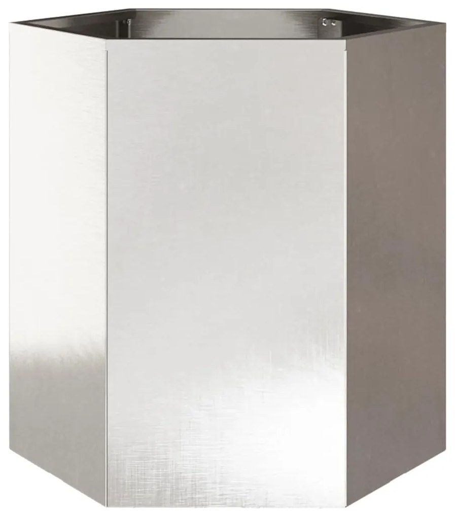 Vasos floreiras de jardim 2 pcs hexagonal 46x40x45 cm aço inox.