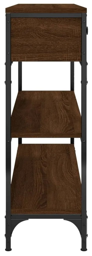 Mesa consola 100x25x75 cm derivados madeira carvalho castanho