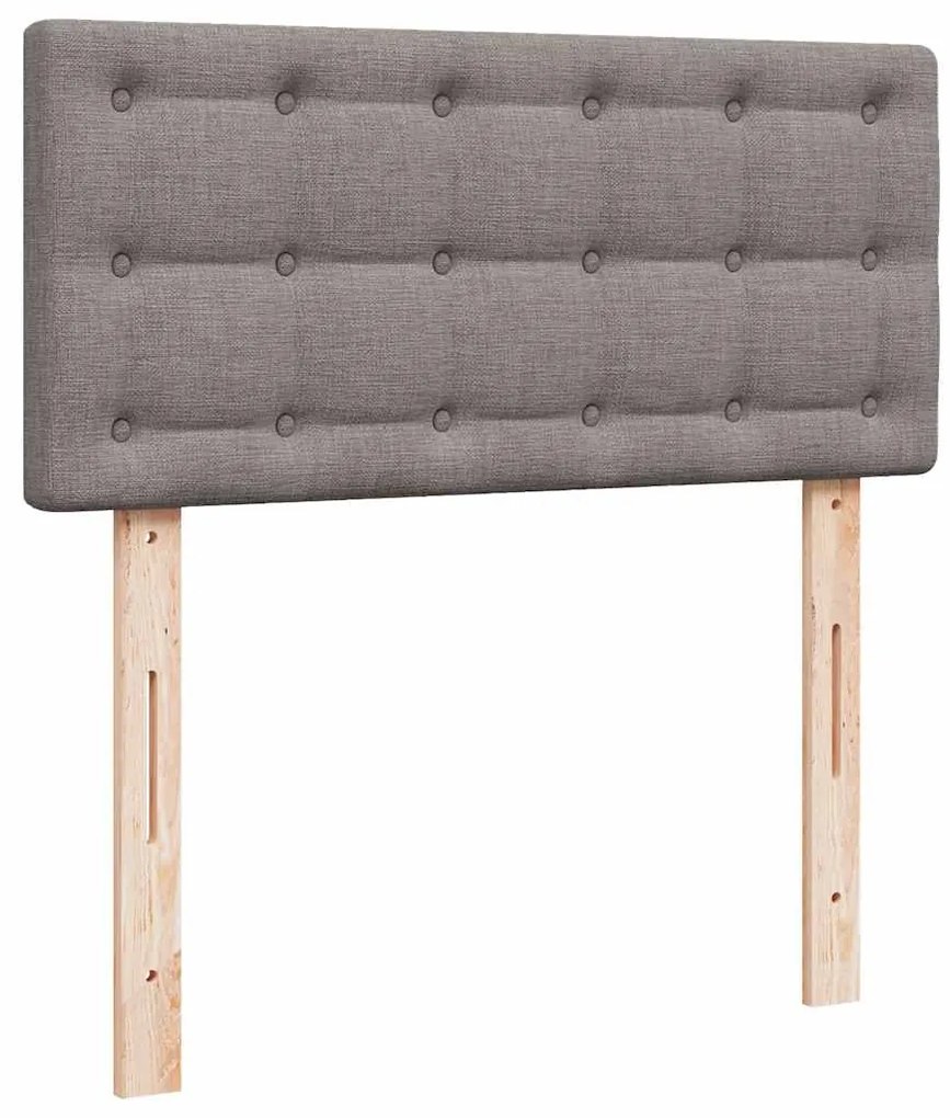 Cama com molas/colchão 100x200 cm tecido cinza-acastanhado