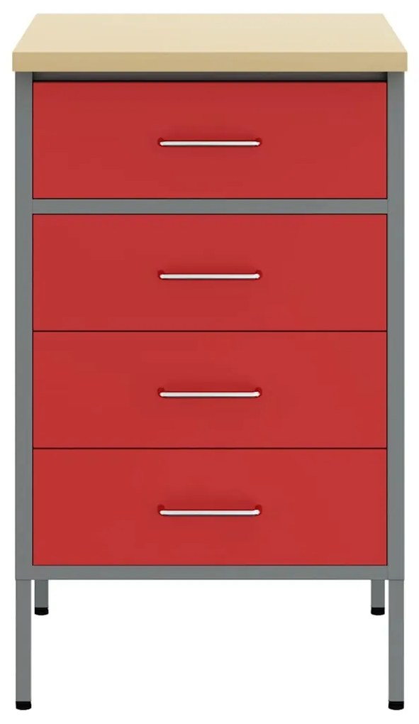 Armário de Trabalho Vermelho 50x55x85 cm Aço
