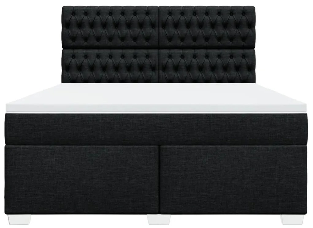 Cama com molas/colchão 180x200 cm tecido preto