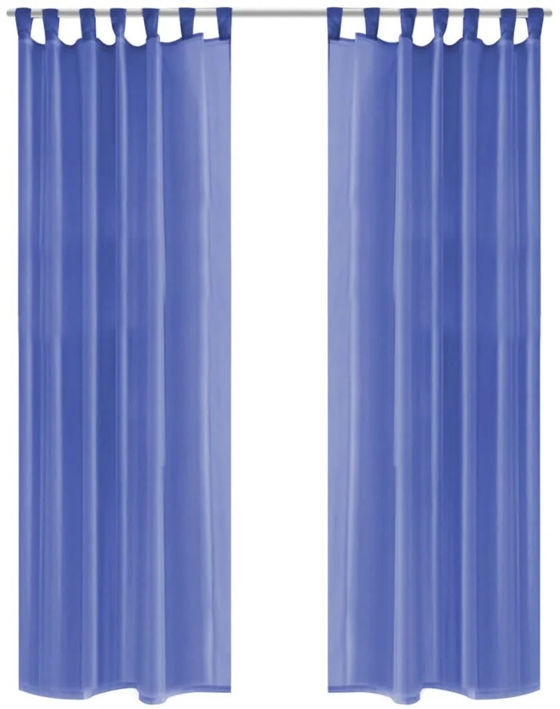 Cortinas em voile 2 pcs 140x225 cm azul real