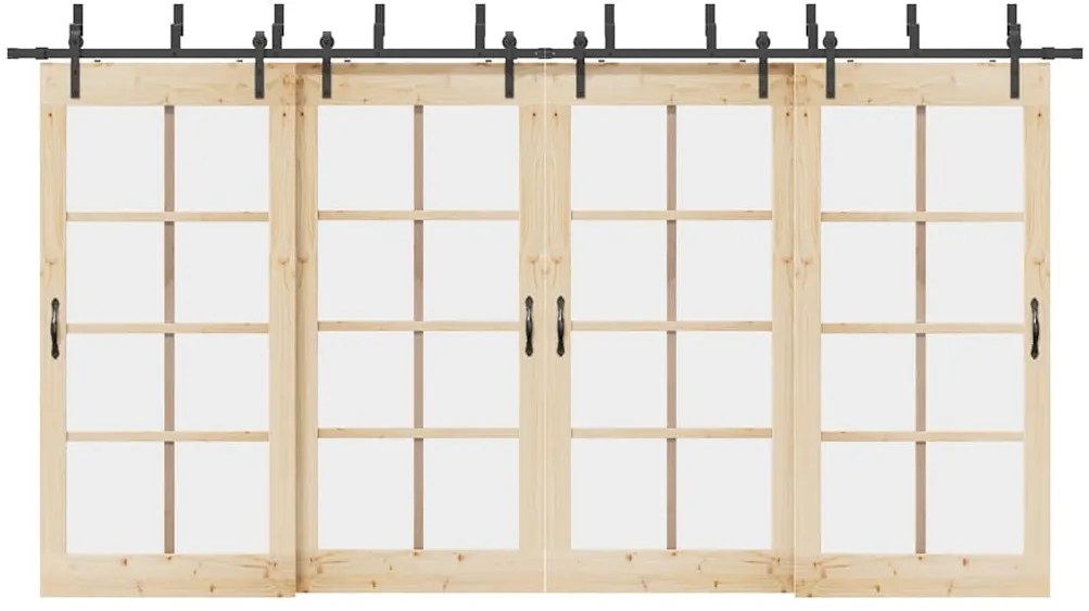 vidaXL Kit de ferragens para porta deslizante 427 cm aço preto