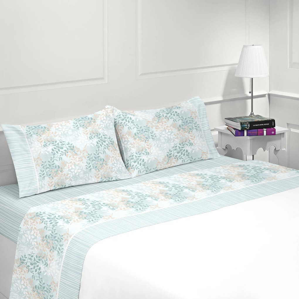 Jogo de lençóis 100% algodão - MADRID da Casa&Algodão: cama 160cm - 1 lençol superior 240 x 290 cm + 1 lençol capa ajustavel 160 x 200 + 30 cm +  2 fronha almofada 50x70 cm