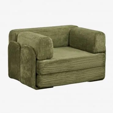 Poltrona-cama Em Veludo Cotelê Embalada A Vácuo Kyoto Bombazina Verde Army - Sklum