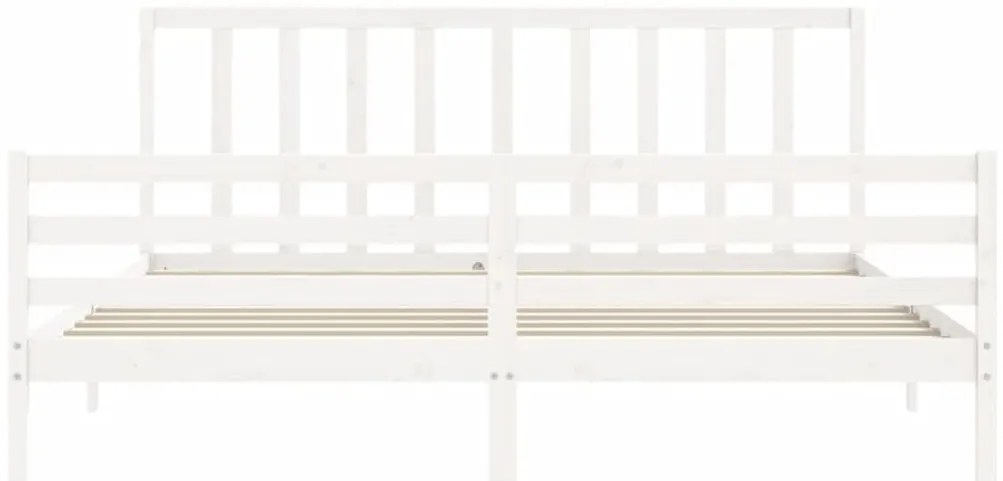 Cama sem colchão 200x200 cm madeira de pinho maciça branco