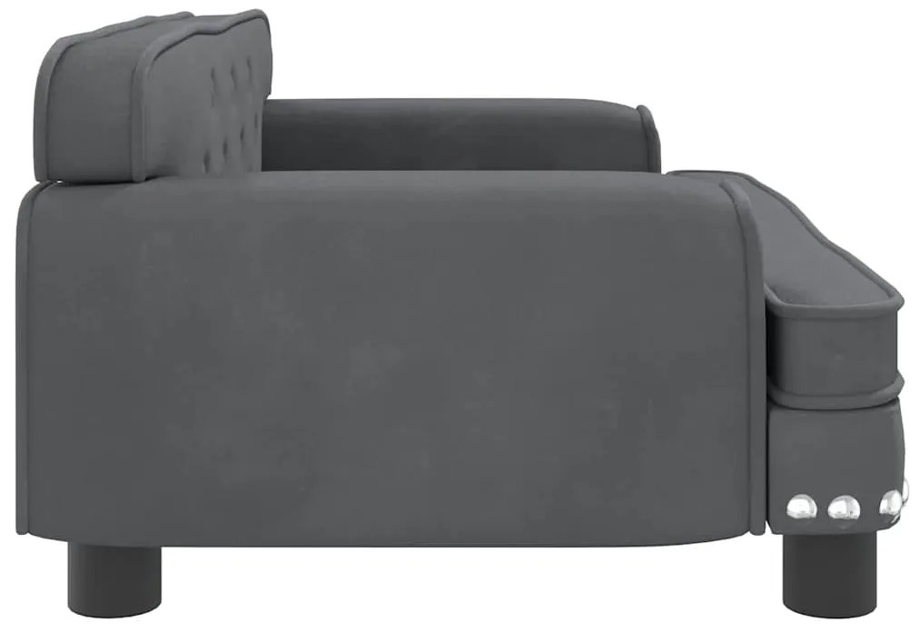 Cama para cães 70x45x30 cm veludo cinzento-escuro