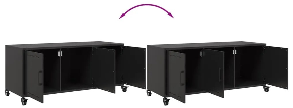 Móvel de TV 100,5x39x43,5 cm aço preto
