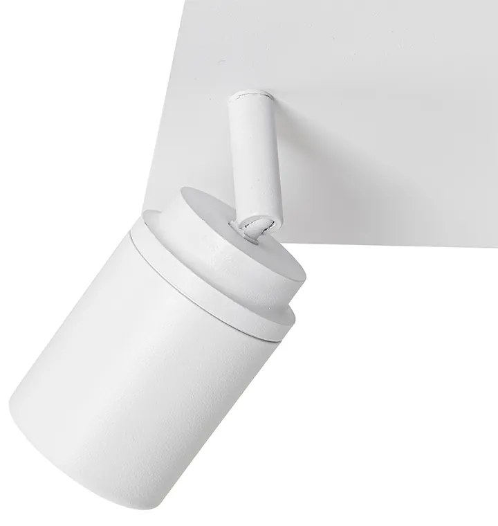 Foco de banheiro moderno branco quadrado 2 luzes IP44 - Ducha Moderno