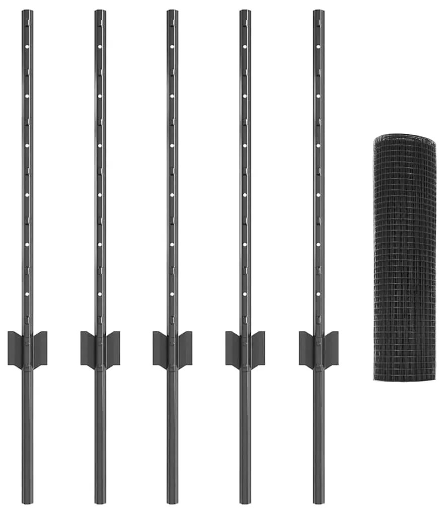 Conjunto de Cerca de Galinha Conjunto de 2 Cinza Metal galvanizado