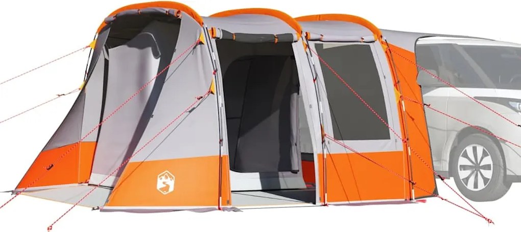 vidaXL Tenda de carro impermeável cinzento e laranja