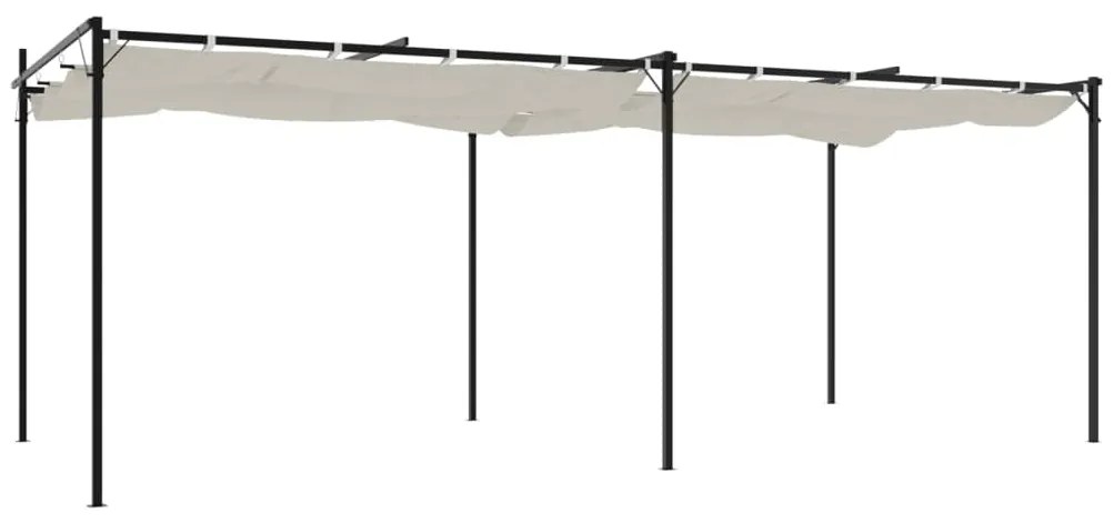 Pérgola com toldo retrátil 589x292x230 cm cor creme