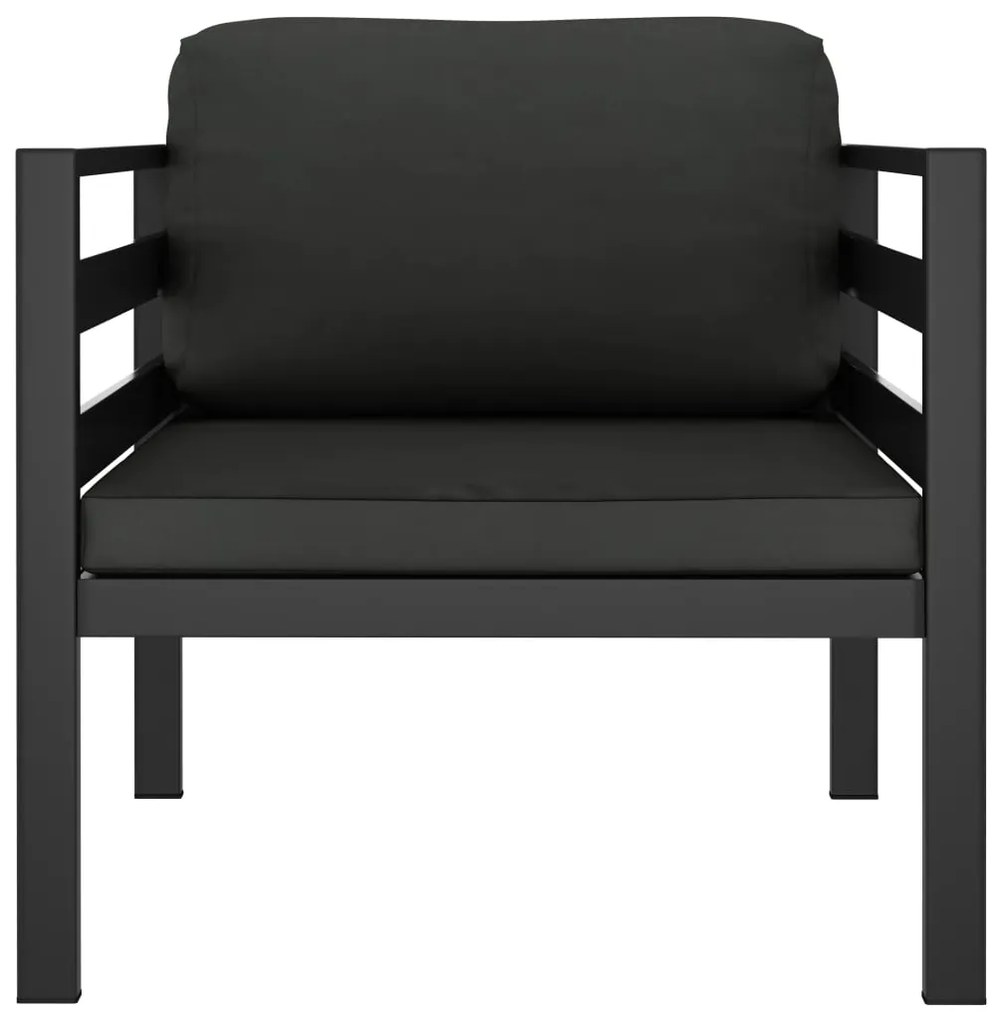 7 pcs conjunto lounge jardim com almofadões alumínio antracite