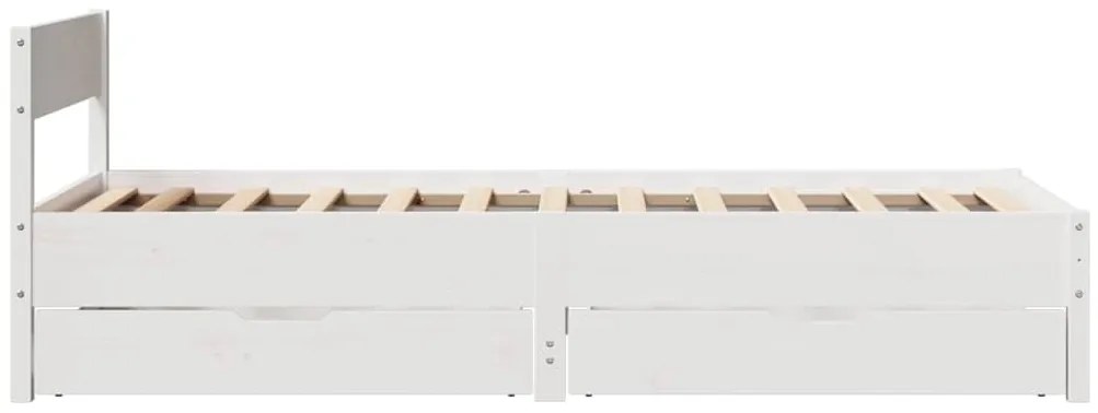 Cama sem colchão 90x190 cm madeira de pinho maciça branco