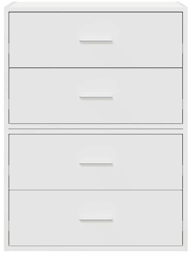 Armários c/ 2 gavetas 2 pcs 60x31x40cm derivados madeira branco