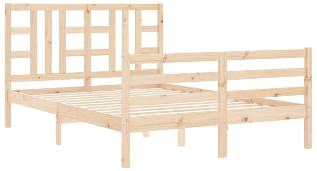 Estrutura de cama com cabeceira 160x200 cm madeira maciça