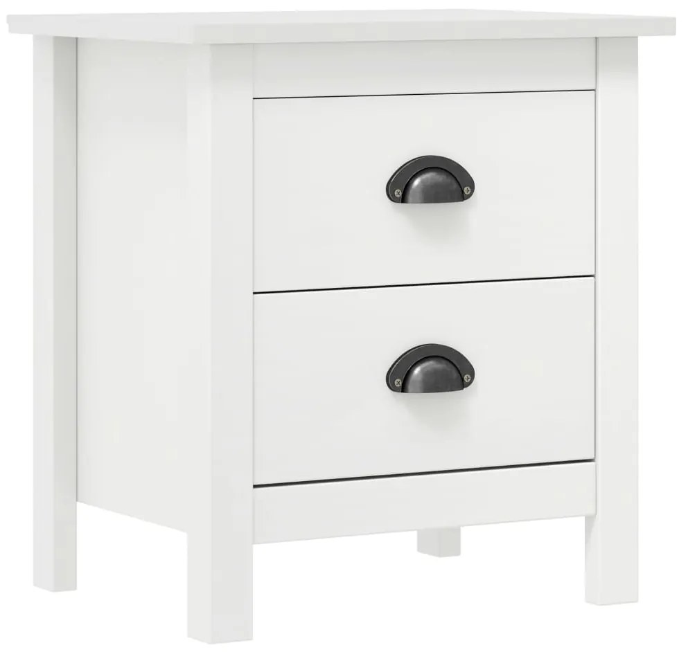288904 vidaXL Mesa de cabeceira Hill 46x35x49,5 cm pinho maciço branco