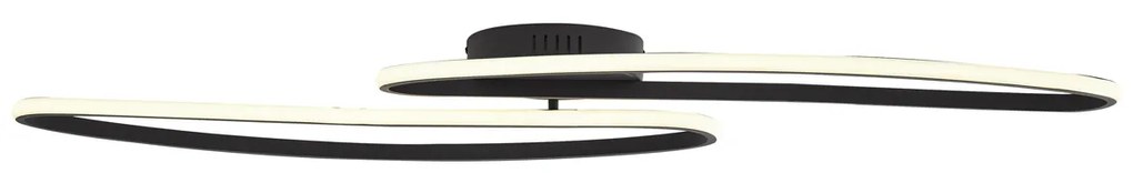 Plafon de design preto 100cm Incl. LED regulável em 3 níveis 2 luzes - Pepe Design