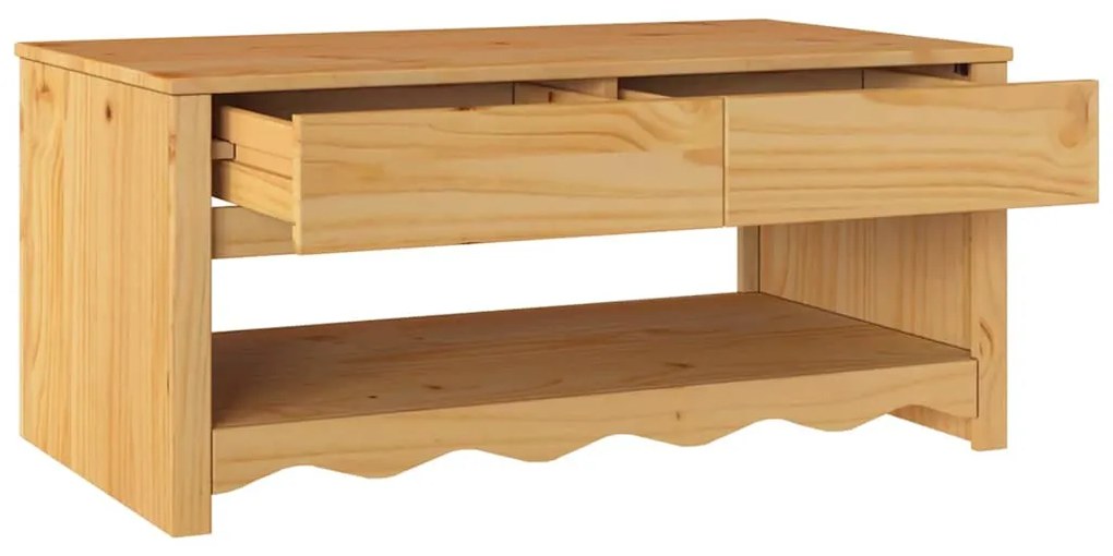 Mesa de Café vidaXL "DRAMMEN" 99x55x45 cm Madeira Sólida de Pinheiro