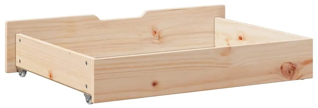 Gavetas para cama com rodas 2 pcs 80x55x17 cm pinho maciço